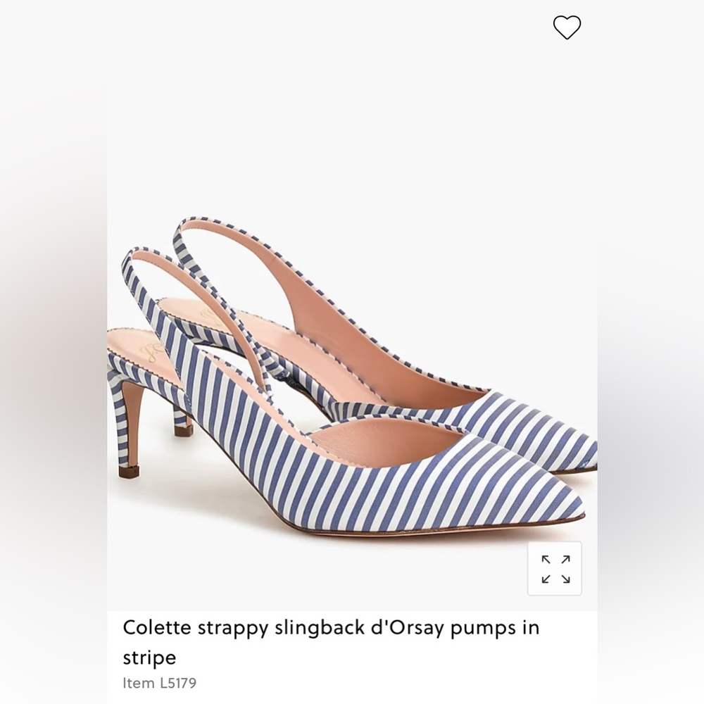 J Crew Colette strappy slingback d'Orsay pumps in stripe